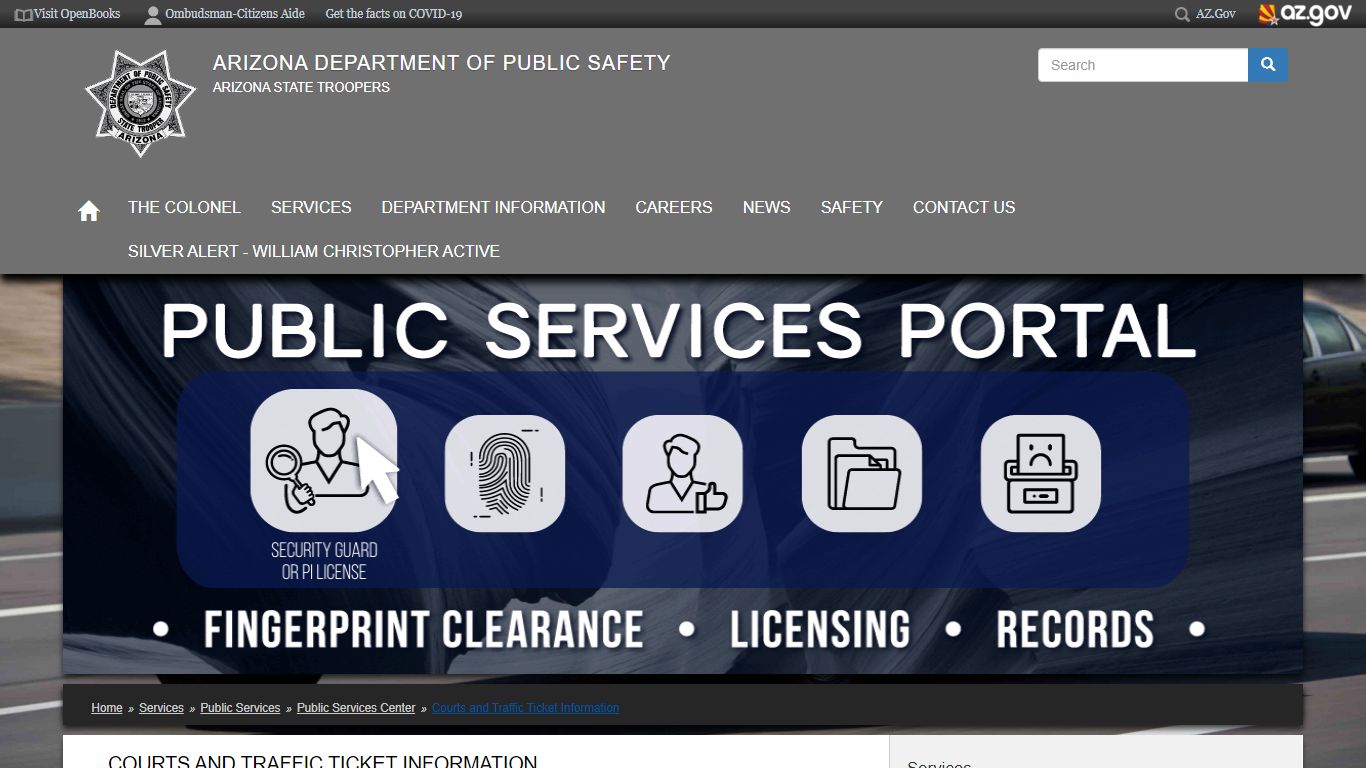 Courts and Traffic Ticket Information - Arizona Department of Public Safety